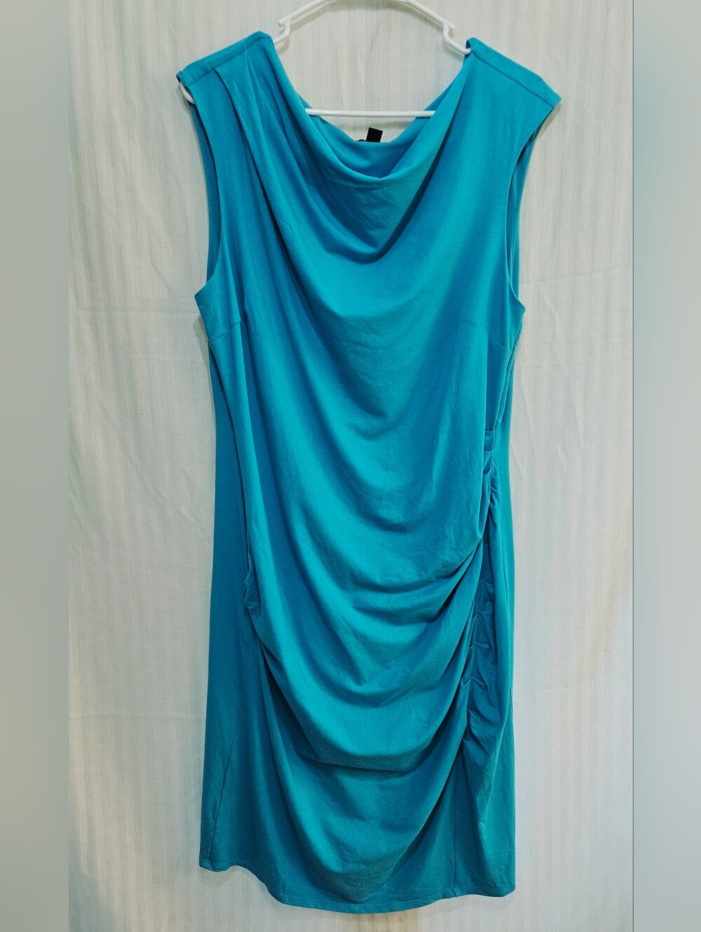 Ann Taylor Dress - Light Blue Asymmetric Rayon - Size XL XLarge